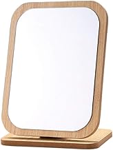Angel Kiss Wooden Tabletop Rectangular Mirror with Bamboo Stand | Vanity Makeup Mirror for Bedroom, Bathroom & Desk Rectangular Bamboo Vanity Stand Mirror for Makeup & Skincare