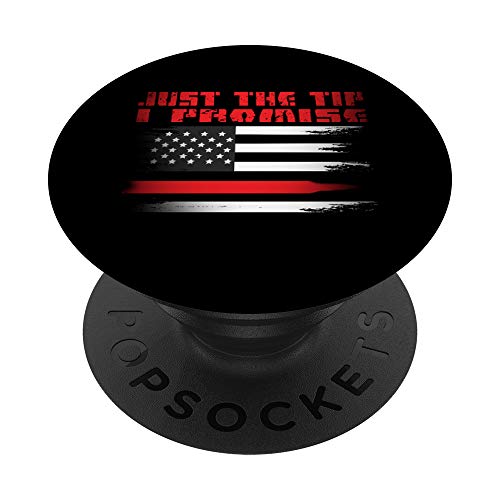 Just The Tip I Promise - Funny Gun Lover American Flag Veteran PopSockets PopGrip Intercambiable