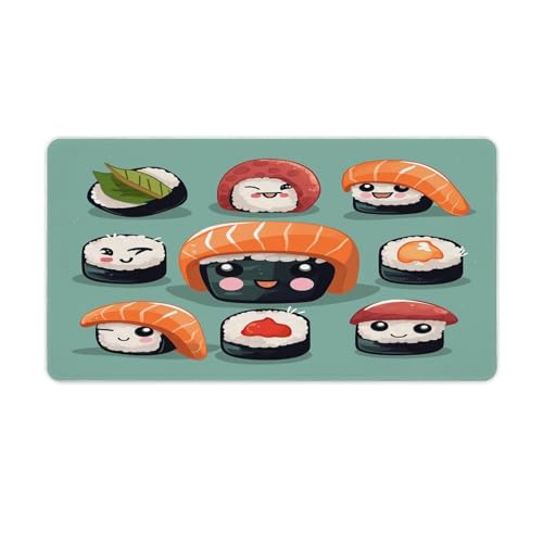 Sous-main de bureau Sushi imperméable et grand tapis de souris anti-taches