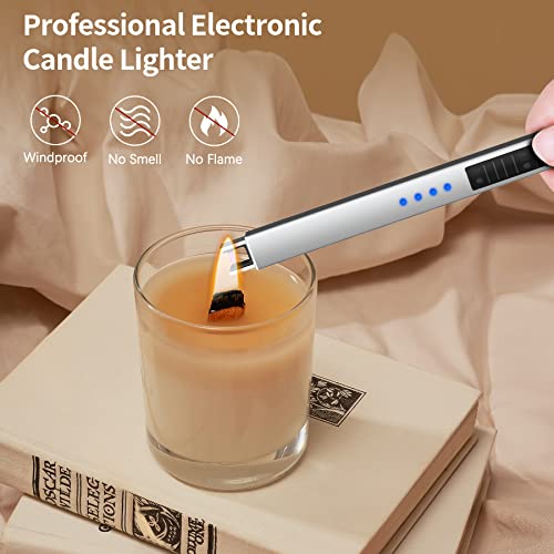 Miniatura 5 de Rouclo Mechero Eléctrico, Recargable Por Usb, Resistente Al Viento, Para Velas Y Estufa De Gas