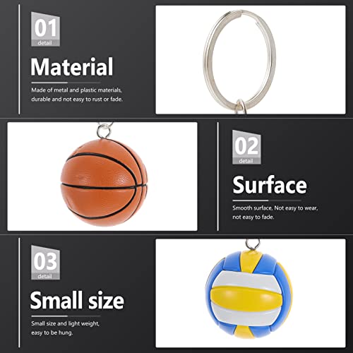 Homoyoyo 3 peças de chaveiro de bola de futebol e basquete, vôlei chave, lembranças, bolsa de brinde