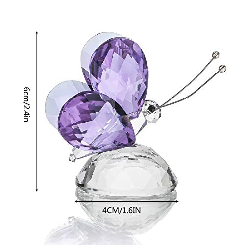 H&D Hyaline & Dora AGS1708941 H&D Crystal Lavendar Butterfly Paperweight Figurine Ornament thumb #2