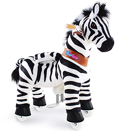 PonyCycle Ride on Zebra Toddler Ride on Toys (with Brake/ 29.9" Height/ U3 for Age 3-5) Pony Cycle Ride on Horse Mechanical Animals Toys Zebra Model Ux368