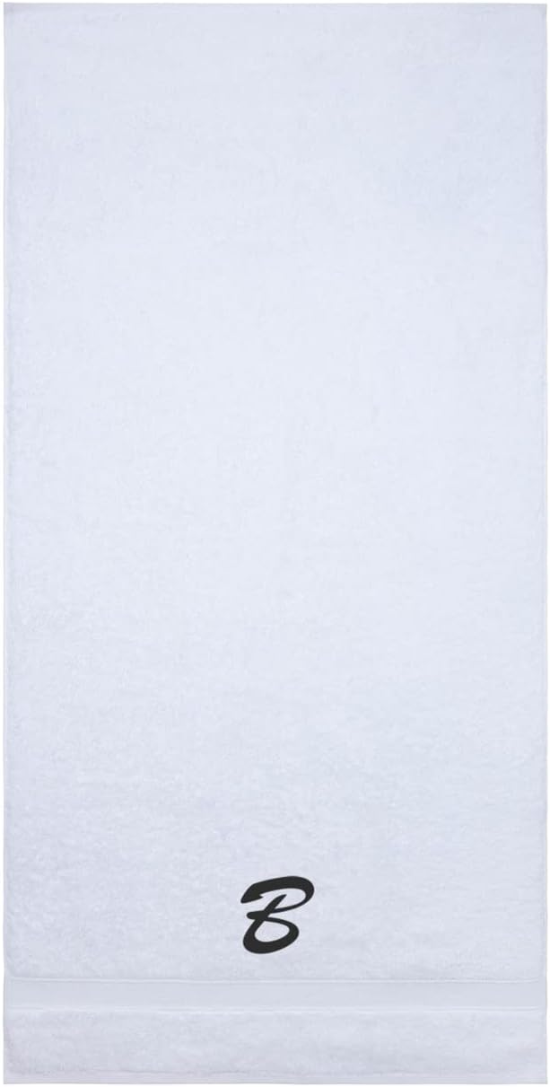 Monogrammed Bath Sheet Towels for Bathroom, Hotel, Spa, Pool, College Dorm, Super Soft, Highly Absorbent Turkish Towel 100% Genuine Cotton Oversized 40" x 80" Extra Large Jumbo Bath Sheets, White