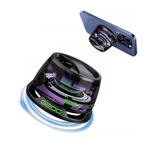 GBOKYN Mini altoparlante Bluetooth, altoparlante magnetico bl-uetooth, altoparlanti portatili wireless Bluetooth con luci RGB, supporto per telefono per casa, feste, campeggio, viaggi, idee regalo