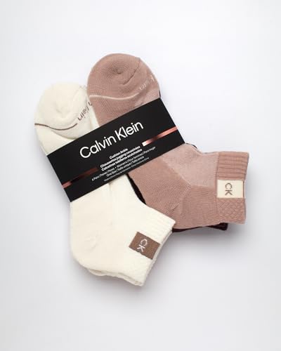 Image of Calvin Klein Womens Quarter Socks - 6 Pack Athletic Performance Cushioned Ankle Socks for Women for Running and Workout