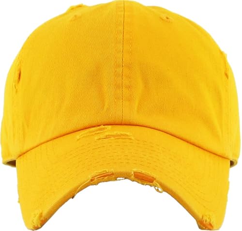Image of KBETHOS Vintage Washed Distressed Cotton Dad Hat Baseball Cap Adjustable Polo Trucker Unisex Style Headwear