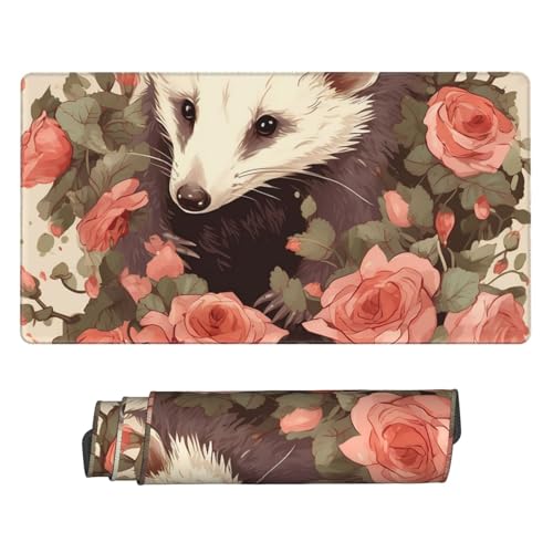 Tapis d'écriture pour bureau grand format 40,6 x 74,9 cm à motif floral