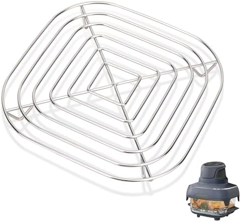 Crisper Rack for Ninja Crispi Air Fryer FN101,Stainless Steel Air Fryer Grill Rack for Ninja Crispi 2.5Qt and 4QT Glass Container, Air Fryer Tray Plate Accessories Replacement Parts, Food Grade