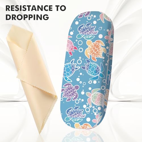 Image of Glasses Case Hard Shell,Portable Protective Eyeglasses Case, Eyeglass Holder Box with Cleaning Cloth,for Women Men