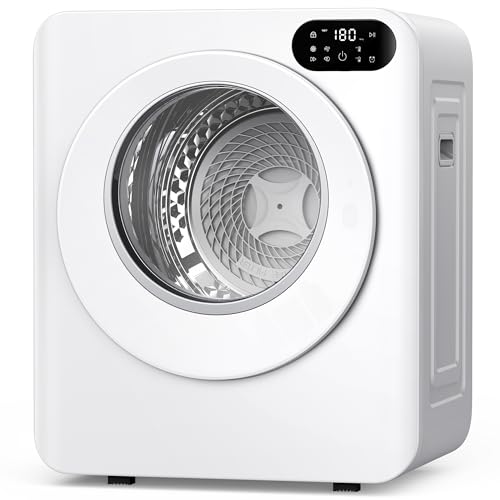 Euhomy 1.5 Cu.Ft Portable Dryer, 850W Clothes Dryer with Stainless Steel Drum, 4 Functions, LED Control Panel, 120V portable dryers for laundry, Suitable for Apartments, Dorm, RVs, White