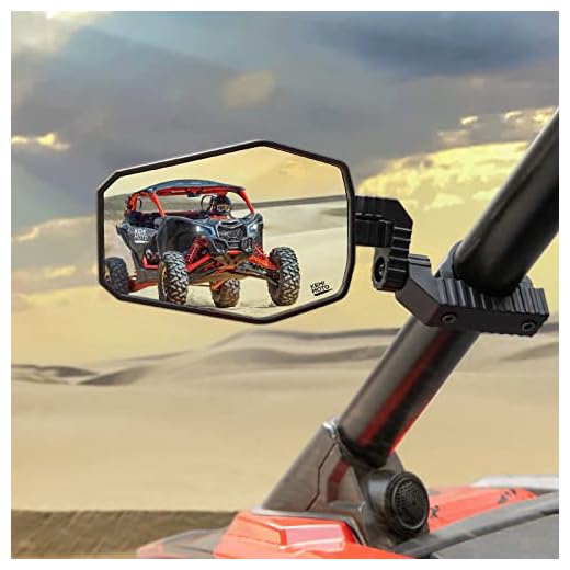 KEMIMOTO UTV Side Mirrors, UTV Mirrors for 1.65-2 inch Roll bar Compatible with Polaris RZR, Can-Am Maverick X3, Pioneer, Talon, Teryx, Gator, CFMOTO, Multi-Adjustment Convex Mirrors
