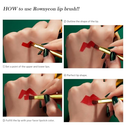 image for Camdeez Rownyeon Travel Retractable Lip Brush Applicators Flat for Lip