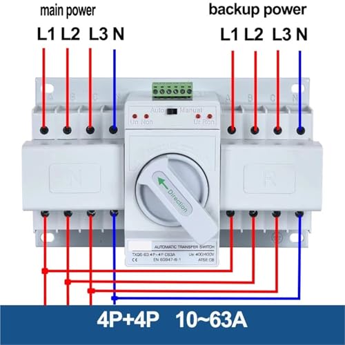 Interrupteur de transfert automatique double puissance MCB 2P 63A inverseur de source - 4
