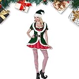 ✡【Acogedor para usar】 El vestido de duende navideño está equipado con una mano de obra exquisita con un diseño de duende perfecto y único, que es cómodo de usar para vestirse como un verdadero protagonista de las fiestas y le permite ser el mejor ayudante de Santa en Navidad.