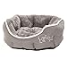 Dehner Lieblinge Hundebett und Katzenbett Sammy, oval, ca. 45 x 40 x 14 cm, Polyester, grau