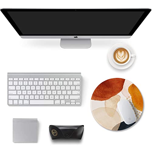 Auhoahsil Mouse Pad, Abstract Art Round Non-Slip Rubber Mousepad With Stitched Edges For Wireless Mouse Laptop Computer Gaming Office Travel Men Women Kids, Cute Design, 8.7 X 8.7 In, Stones #TOP6