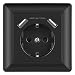 Produktbild Sasudose USB Steckdose Schwarz System 55 Schuko Unterputz Steckdose mit USB Anschluss (Max. 3.4A) Schutzkontakt-Steckdose Wandsteckdose Passent in Standard Unterputzdose für Smartphone MP3