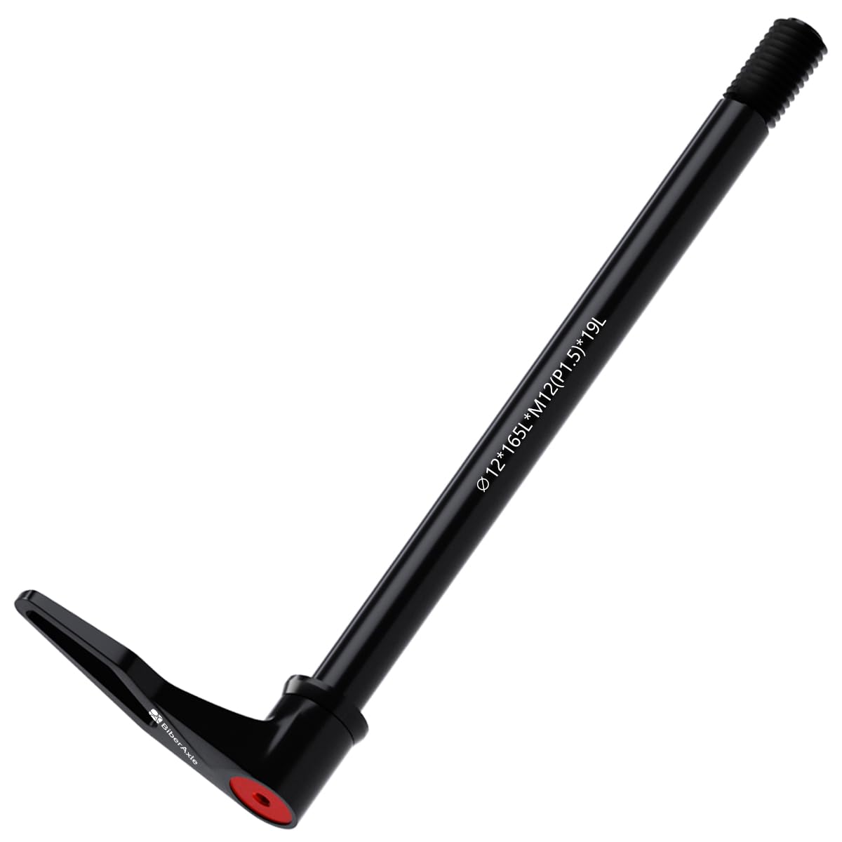 12 mm Quick Release Axles for Bicycle Forks and Rear Bicycle Frame, Mountain Bike and Road Bike Aluminium Hub Adapter Axle with Adjustable Swivel Handle, Thread Pitch: 1.5 mm, Length: 165 mm