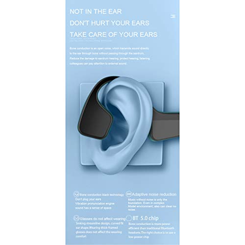 figatia Fones de Ouvido Esportivos de Condução óssea Bluetooth 5.0 Fones de Ouvido Esportivos Gratui