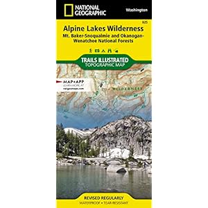 Alpine Lakes Wilderness Map [Mt. Baker-Snoqualmie and Okanogan-Wenatchee National Forests] (National Geographic Trails Illustrated Map, 825)
