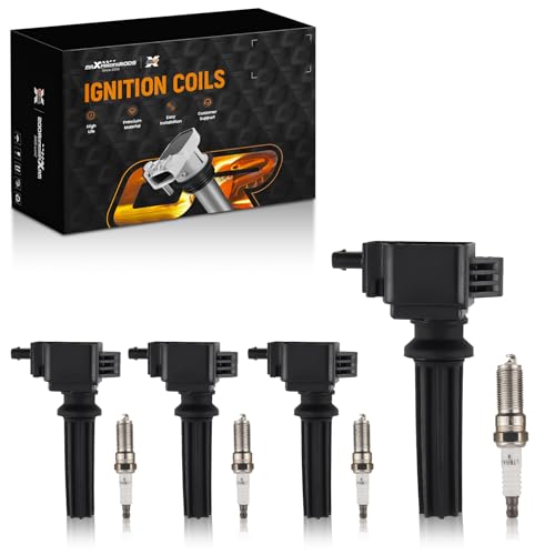 maXpeedingrods UF670 Set of 4 Ignition Coil Pack and Iridium Spark Plugs Fit for Land Rover Lincoln Ford 2.0L 2.3LL4 2012-2020, for Jaguar XE XF, Ignition Coil Kit Replaces UF-670