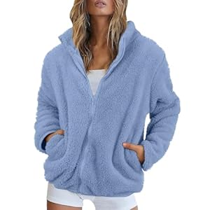 Veste D Interieur Femme Polaire Chaude sans Capuche Ski Cardigan Manteau Polaire Pyjama avec Sweat Shirt Laine Moumoute Parka Femme Hiver Blouson Jacket 3XL