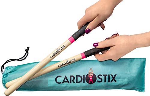 CardioStix Bundle 8oz Highest-Weighted (1 PAIR YOU CHOOSE) Premium American Hickory Wood Cardio Drum Sticks | For Drumming, Fitn