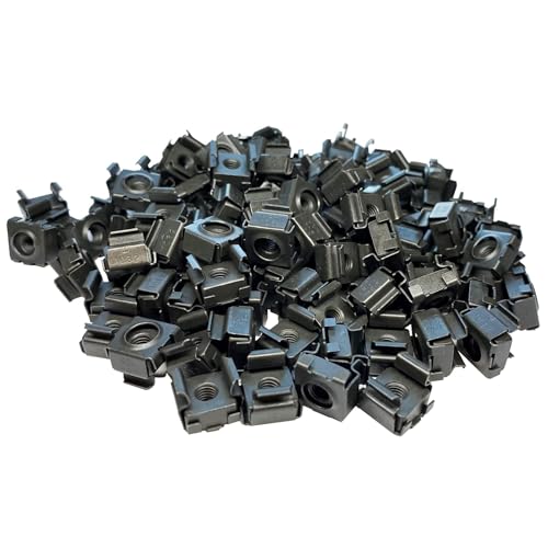 RackGold Black 10-32 Cage Nuts 50 Pack USA Made