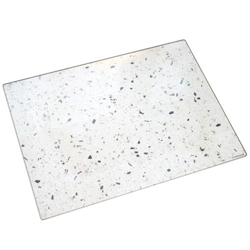 White Quartz Glass Chopping Board Rectangular Modern Food Cutting Worktop Saver