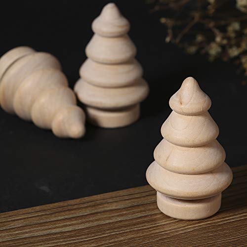 Lianai 10 Pçs Peg Bonecas Toppers De Bolo Madeira Inacabada Artesanato DIY Árvore Boneco De Neve Nat