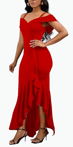 FairyLove Women's One Shoulder Sleeveless Formal Ruched Bodycon Fashion Dress Belted Cocktail Dresses2