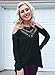 MIHOLL Spring Shirts for Women Cold Shoulder Long Sleeve Top Tunic Tops to Wear with Leggings(Small, Black)