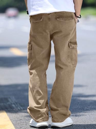 Image of AVANOVA Men's Cargo Jeans Slim Fit | Stylish Stretch Denim Trousers with Multi Pockets | Casual Wear Pants for Men | Comfortable Daily & Office Denim Wear Bottoms (Jeans 250)