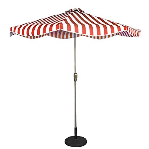 Parasol de jardin rayé rouge et blanc 2m70 avec protection UV50+