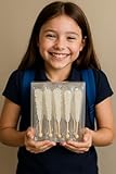 Classic Rock Candy Sticks, Sugar Rock Crystal Lollipops, Individually Wrapped (Pack of 12, Clear White)