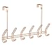 iDesign Classico Metal Over the Door Organizer, 6-Hook Rack for Coats, Hats, Robes, Towels, Bedroom, Closet, and Bathroom, Copper