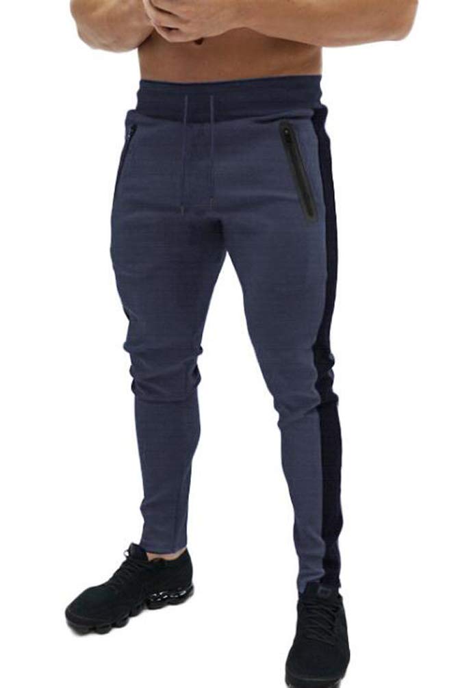 Huixin Męskie spodnie dresowe slim fit spodnie sportowe fitness spodnie rekreacyjne chłopięce spodnie dresowe w paski spodnie dresowe joggery, ciemnoszary, L