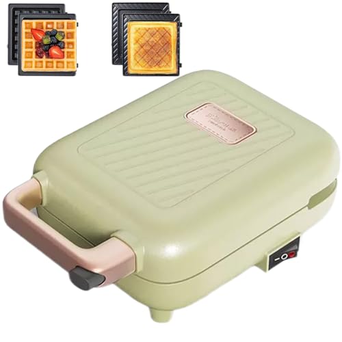 Electric Sandwich Maker, Waffle Maker, Panini Press with Double Removable Non-Stick Plates, Pizza Pockets, Quesadillas, Omelette, Cool Touch Handle, 600W