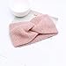 Produktbild FISISZ Gestricktes Haarband Turban Vintage Haarschmuck Kopfwickel Frauen Stirnband für Herbst Winter Häkeln Stirnbänder Kreuz Wolle, Pink