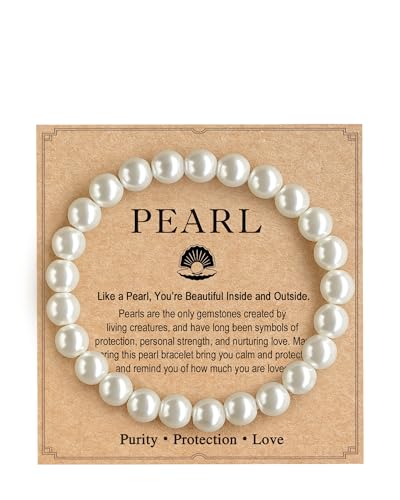 Seyaa 100% Natural Stone Crystal Bracelets, Adjustable Stretch Crystal Jewelry Gifts for Women Mens with Quote Card