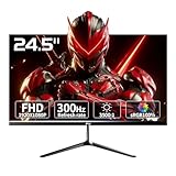 PIJ 24.5 inch 300Hz Gaming Monitor, FHD PC Monitor Built-in Speakers, 1080p Computer Screen for Home Office Business, DP, HDMI, Compatible with Wall mounting 75 * 75MM - Black