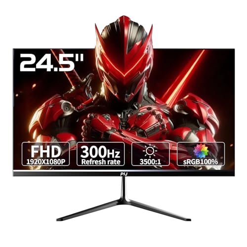 PIJ 24.5 inch 300Hz Gaming Monitor, FHD PC Monitor Built-in Speakers, 1080p Computer Screen for Home...