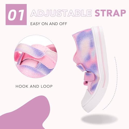 Boys Girls Sneakers Toddler Canvas Shoes Kids Walking Shoes with Hook and Loops2