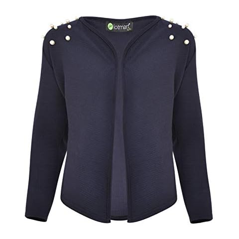 LOTMART Blazer para niñas con hombros de perlas y cascada Cover