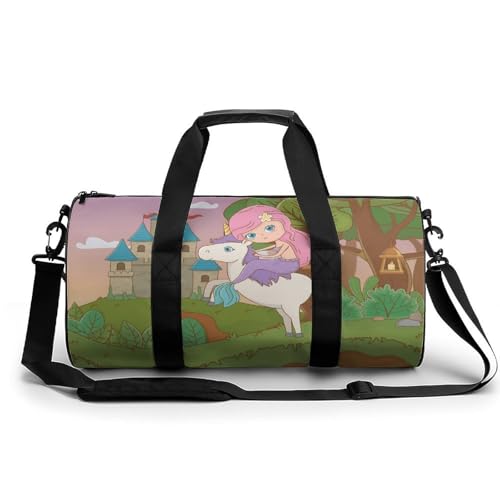 Duffel bag pour camping randonnée voyage licornes sirènes 45cm