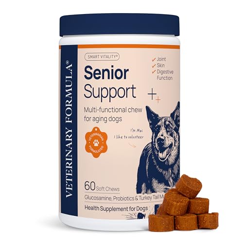 Veterinary Formula Smart Vitality Senior Support Dog Supplements 60ct – Senior Dog Vitamins to Help Promote Mobility, Hip & Joint, Immune Health – Dog Multivitamin with Glucosamine and Chondroitin