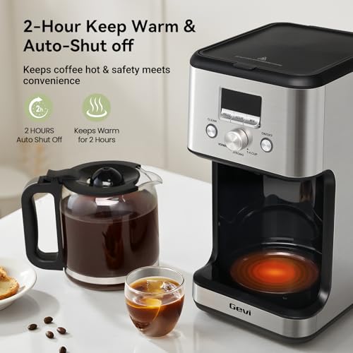 Image of Gevi 14‑Cup Drip Coffee Maker, Programmable With Glass Carafe