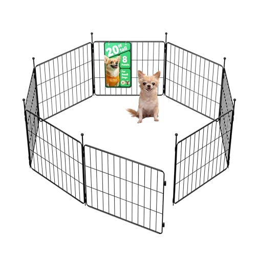 FXW MiniPaws Unleashed Dog Playpen Expandable & Portable Design for Yard RV Camping and Indoor Use for Puppies and Small Dogs 20-inch 8 Panels