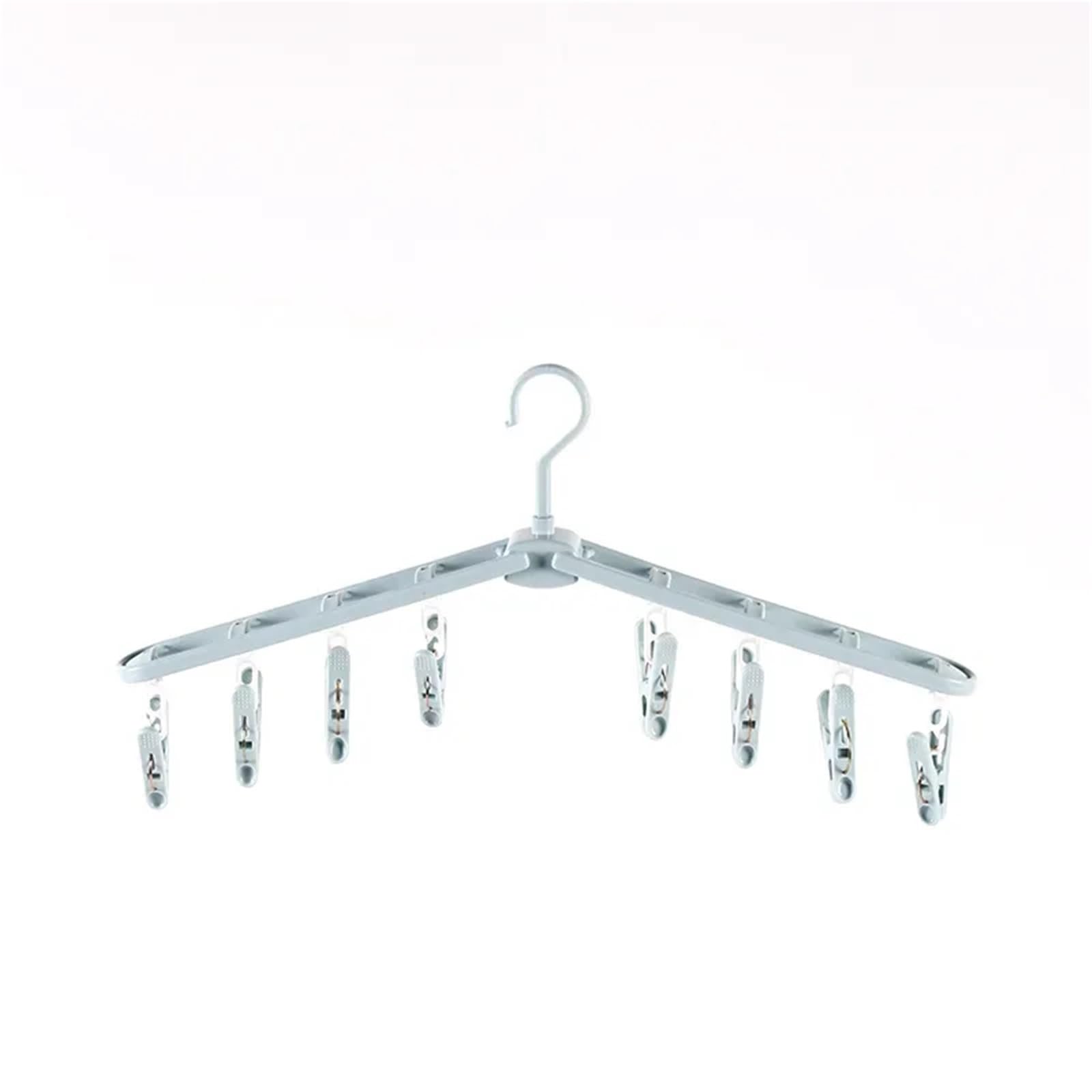 Travel Hangers Collapsible Clothes Drying Rack Travel Shirt Socks Hangers with Clips Foldable Pants Closet Organizer(Blue)